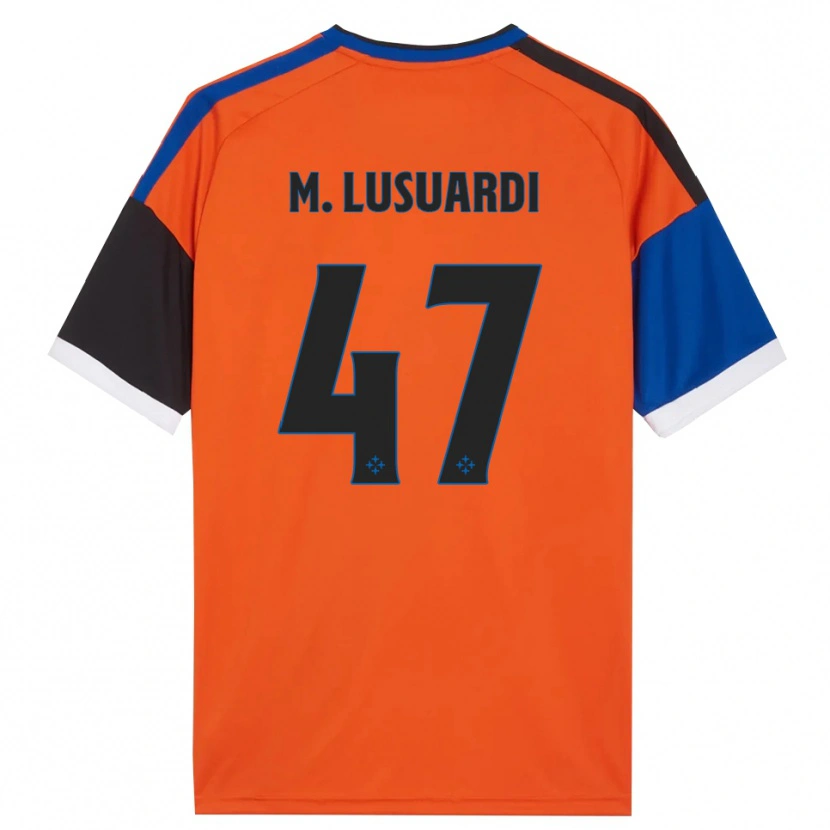 Danxen Uomo Maglia Mateus Lusuardi #47 Arancione Blu Nero Bianco Kit Gara Away 2026/27 Maglietta