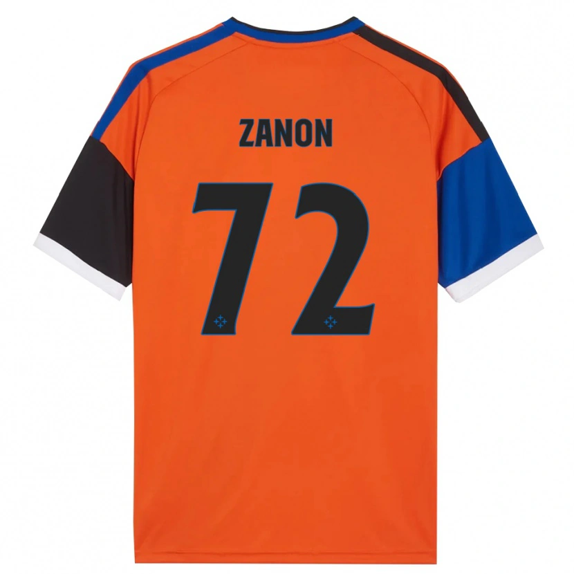 Danxen Uomo Maglia Simone Zanon #72 Arancione Blu Nero Bianco Kit Gara Away 2026/27 Maglietta