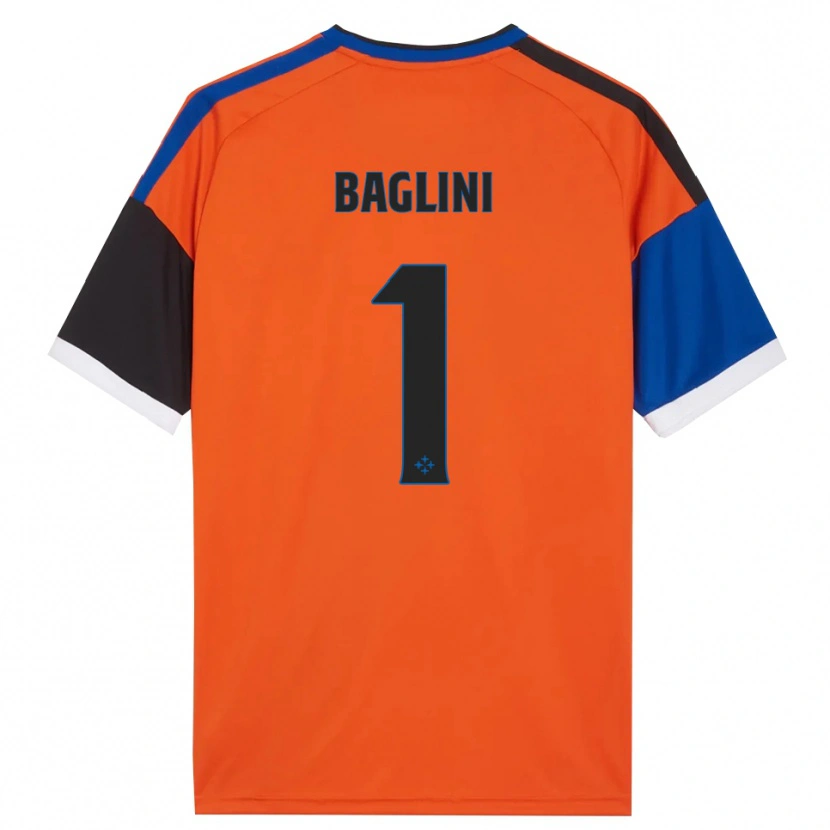 Danxen Uomo Maglia Giacomo Baglini #1 Arancione Blu Nero Bianco Kit Gara Away 2026/27 Maglietta