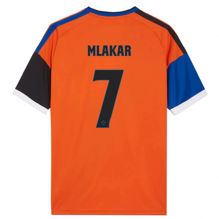 Danxen Uomo Maglia Jan Mlakar #7 Arancione Blu Nero Bianco Kit Gara Away 2026/27 Maglietta