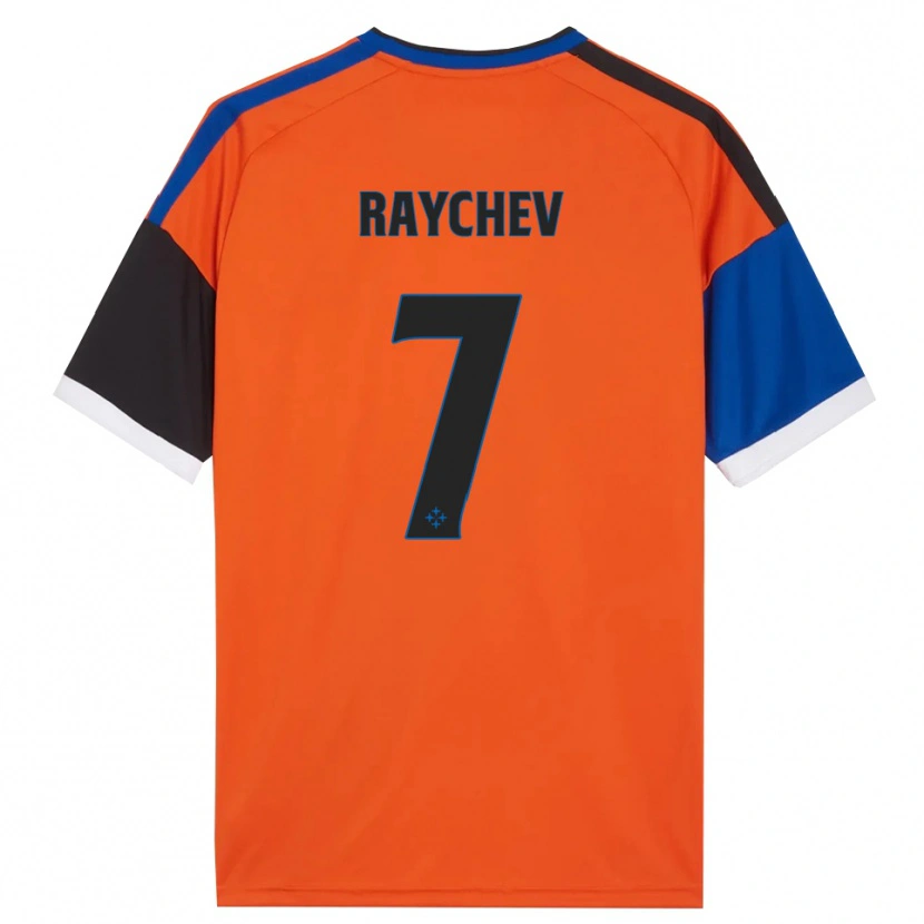 Danxen Uomo Maglia Adrian Raychev #7 Arancione Blu Nero Bianco Kit Gara Away 2026/27 Maglietta
