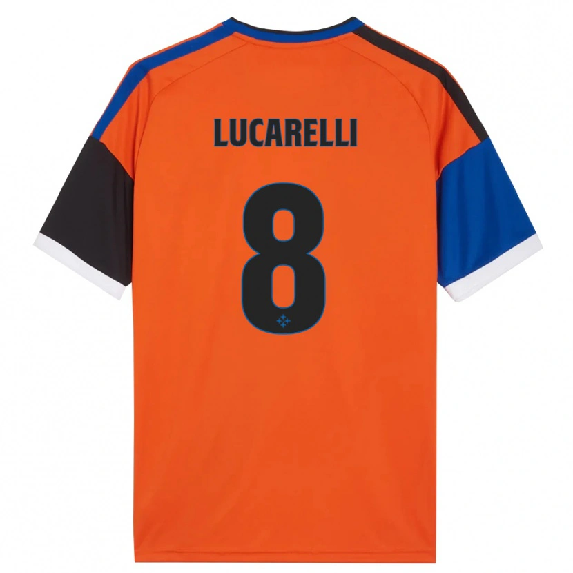 Danxen Uomo Maglia Lapo Lucarelli #8 Arancione Blu Nero Bianco Kit Gara Away 2026/27 Maglietta