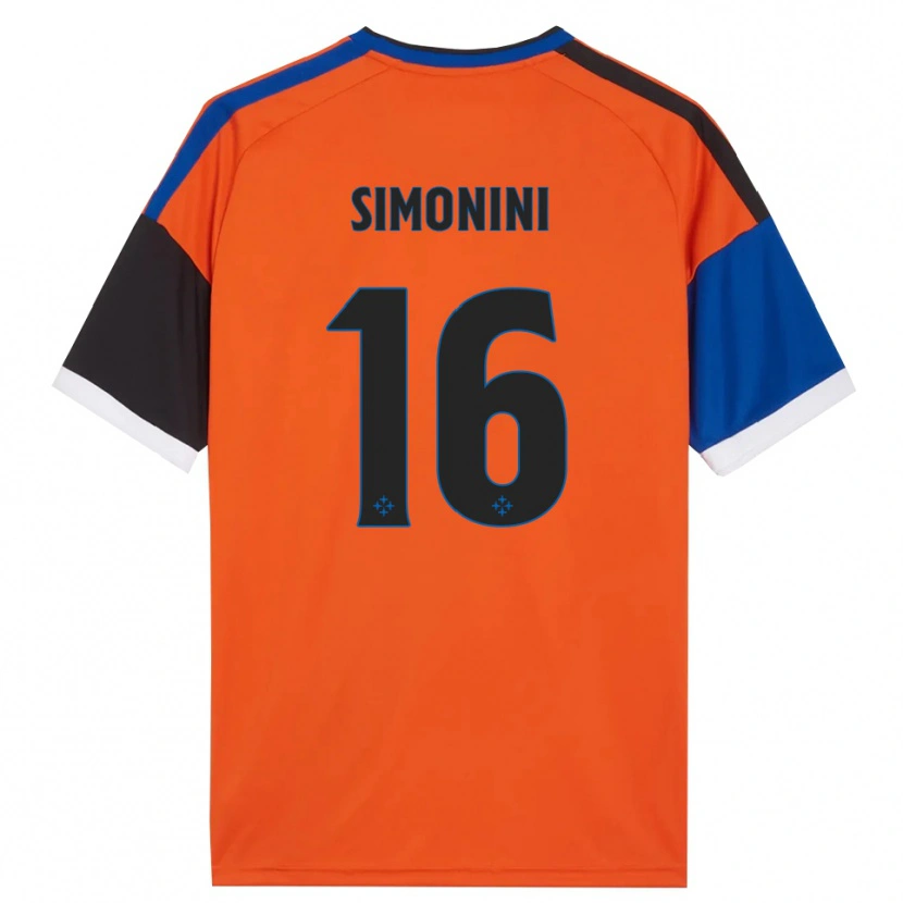 Danxen Uomo Maglia Nicolò Simonini #16 Arancione Blu Nero Bianco Kit Gara Away 2026/27 Maglietta