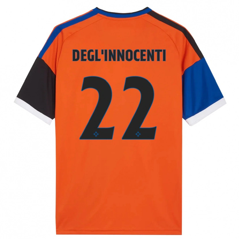 Danxen Uomo Maglia Luca Degl'innocenti #22 Arancione Blu Nero Bianco Kit Gara Away 2026/27 Maglietta