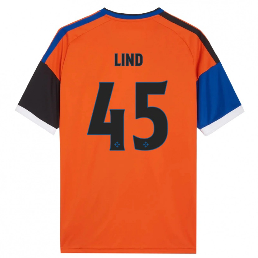Danxen Uomo Maglia Alexander Lind #45 Arancione Blu Nero Bianco Kit Gara Away 2026/27 Maglietta