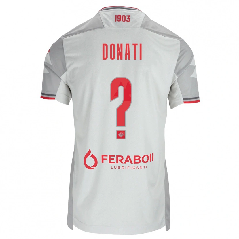 Danxen Uomo Maglia Pietro Donati #0 Grigio Bianco Rosso Kit Gara Away 2026/27 Maglietta
