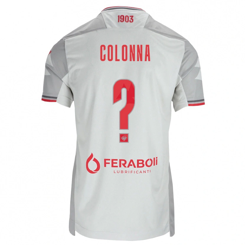 Danxen Uomo Maglia Alessandro Colonna #0 Grigio Bianco Rosso Kit Gara Away 2026/27 Maglietta