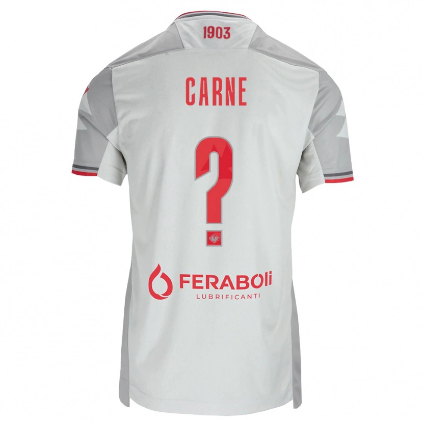 Danxen Uomo Maglia Riccardo Carne #0 Grigio Bianco Rosso Kit Gara Away 2026/27 Maglietta