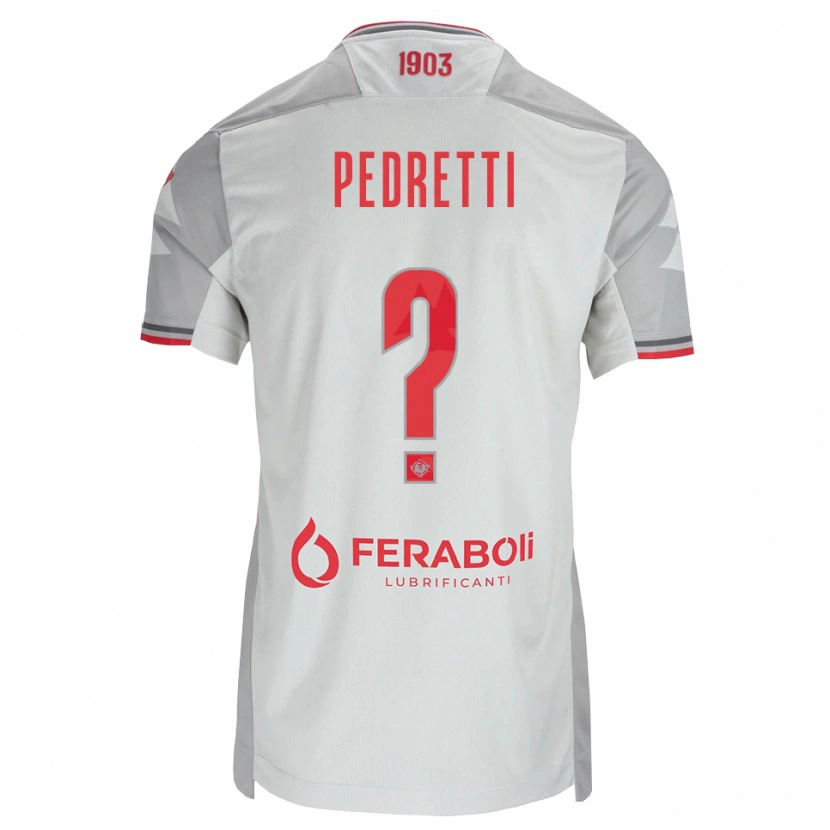 Danxen Uomo Maglia Luca Pedretti #0 Grigio Bianco Rosso Kit Gara Away 2026/27 Maglietta