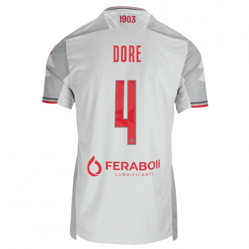Danxen Uomo Maglia Salvatore Dore #4 Grigio Bianco Rosso Kit Gara Away 2026/27 Maglietta