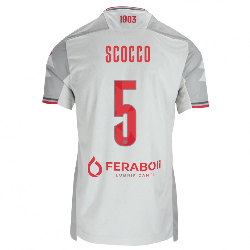 Danxen Uomo Maglia Lionel Scocco #5 Grigio Bianco Rosso Kit Gara Away 2026/27 Maglietta