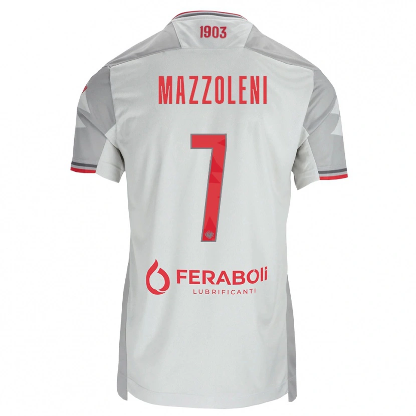 Danxen Uomo Maglia Andrea Mazzoleni #7 Grigio Bianco Rosso Kit Gara Away 2026/27 Maglietta
