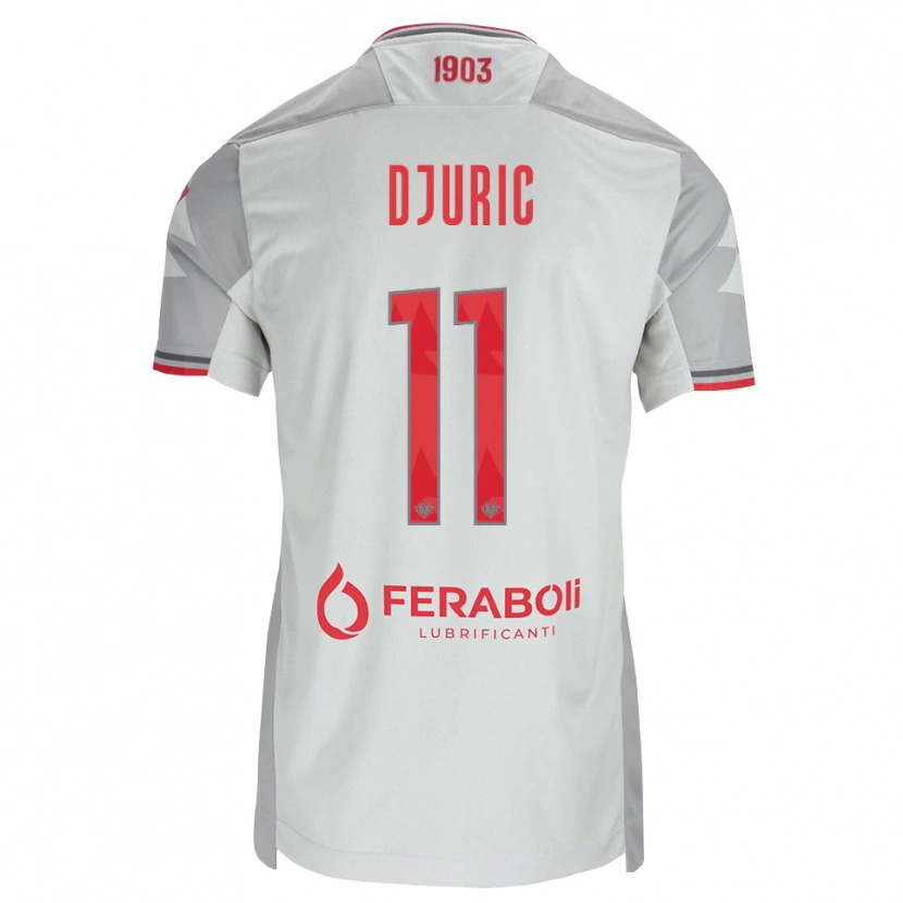 Danxen Uomo Maglia Milan Djuric #11 Grigio Bianco Rosso Kit Gara Away 2026/27 Maglietta