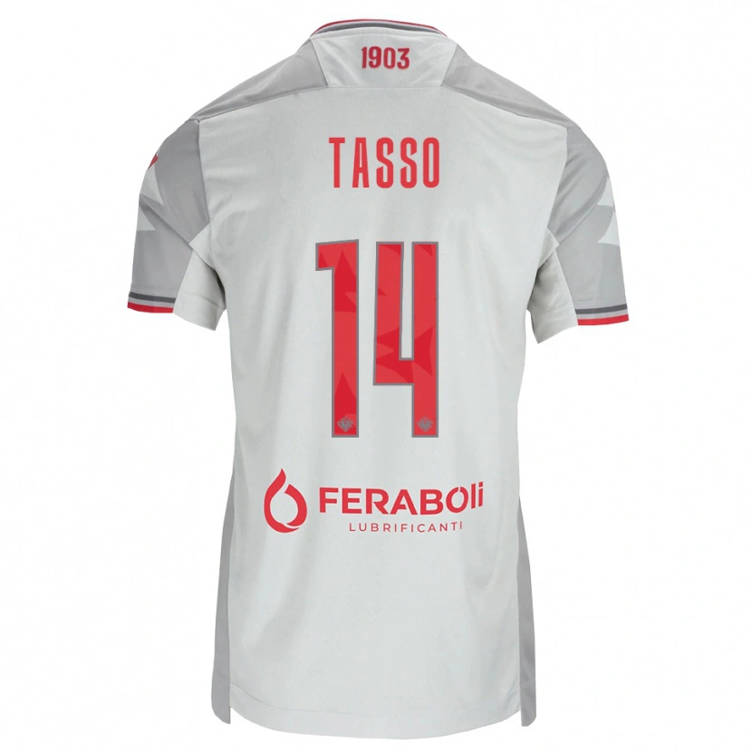 Danxen Uomo Maglia Achille Tasso #14 Grigio Bianco Rosso Kit Gara Away 2026/27 Maglietta