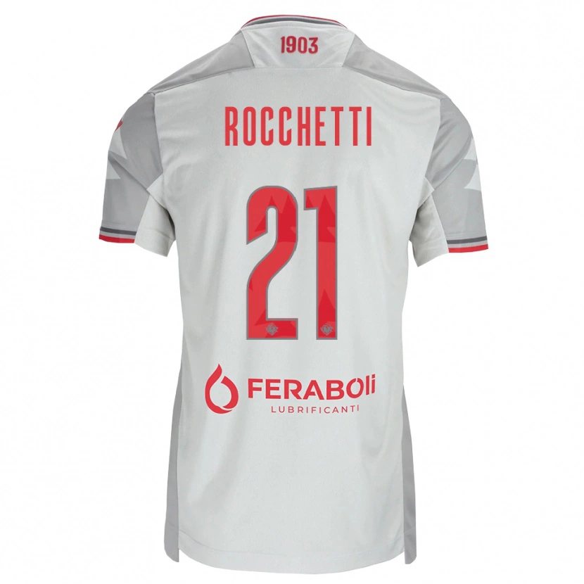 Danxen Uomo Maglia Yuri Rocchetti #21 Grigio Bianco Rosso Kit Gara Away 2026/27 Maglietta