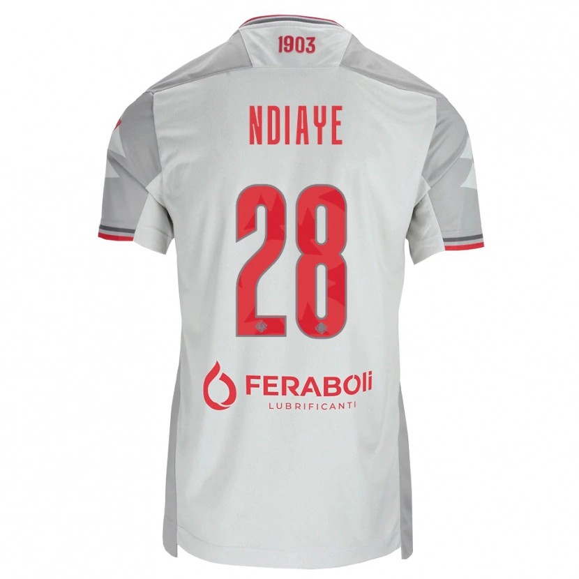 Danxen Uomo Maglia Maissa Ndiaye #28 Grigio Bianco Rosso Kit Gara Away 2026/27 Maglietta
