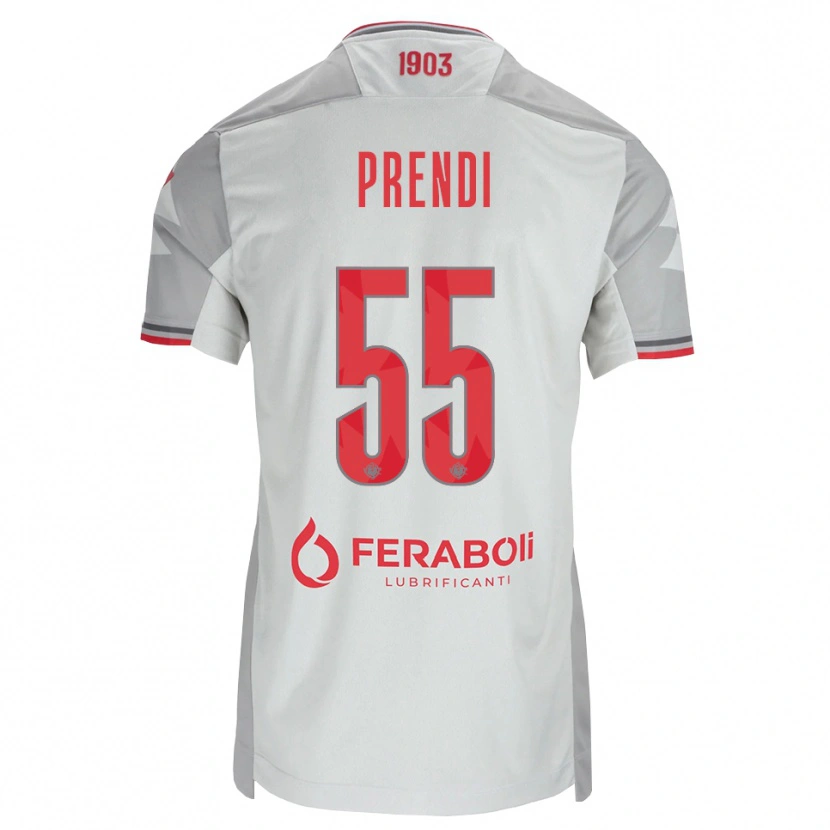 Danxen Uomo Maglia Denis Prendi #55 Grigio Bianco Rosso Kit Gara Away 2026/27 Maglietta