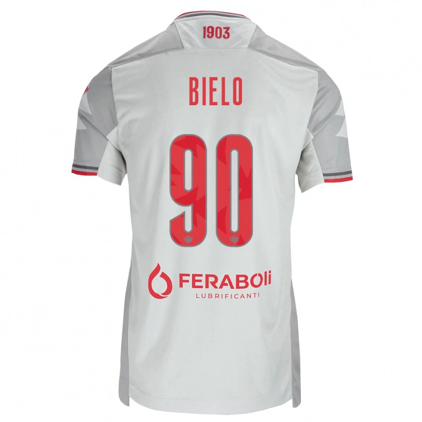 Danxen Uomo Maglia Manu Bielo #90 Grigio Bianco Rosso Kit Gara Away 2026/27 Maglietta