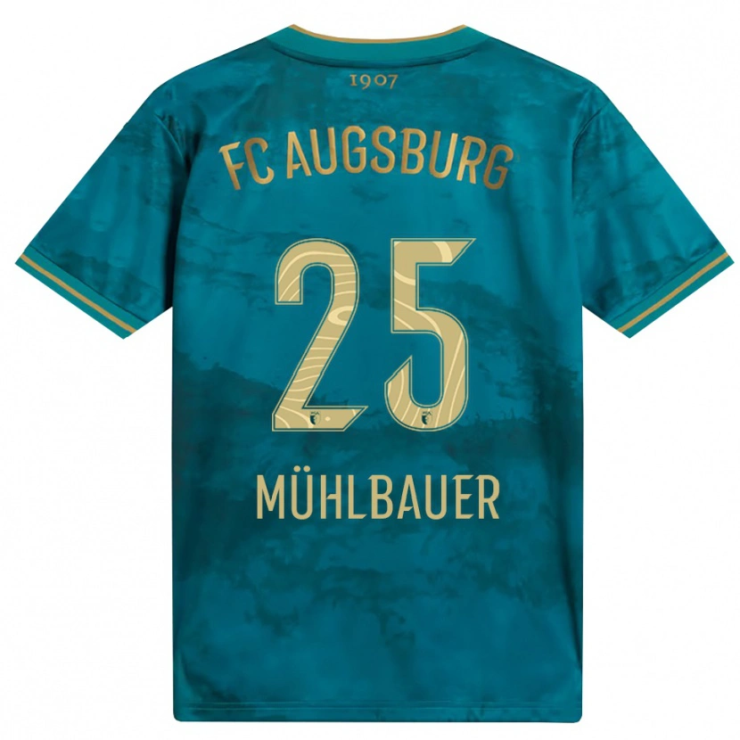 Danxen Uomo Maglia Simon Mühlbauer #25 Verde Marrone Kit Gara Away 2026/27 Maglietta