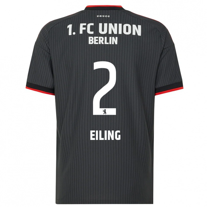Danxen Uomo Maglia Phillip Eiling #2 Nero Bianco Rosso Kit Gara Away 2026/27 Maglietta