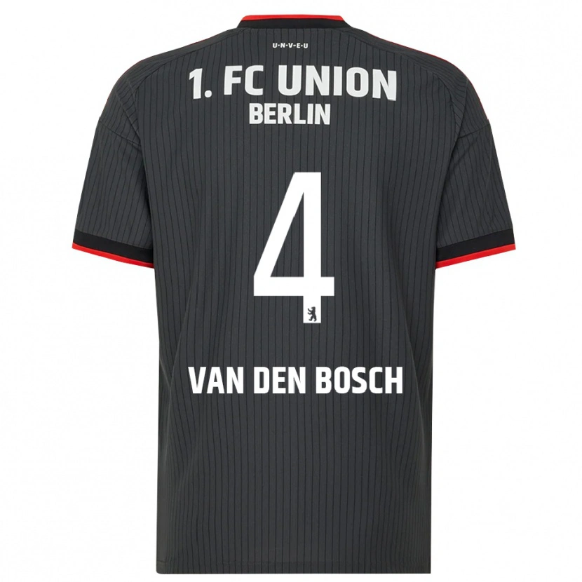 Danxen Uomo Maglia Zeno Van Den Bosch #4 Nero Bianco Rosso Kit Gara Away 2026/27 Maglietta