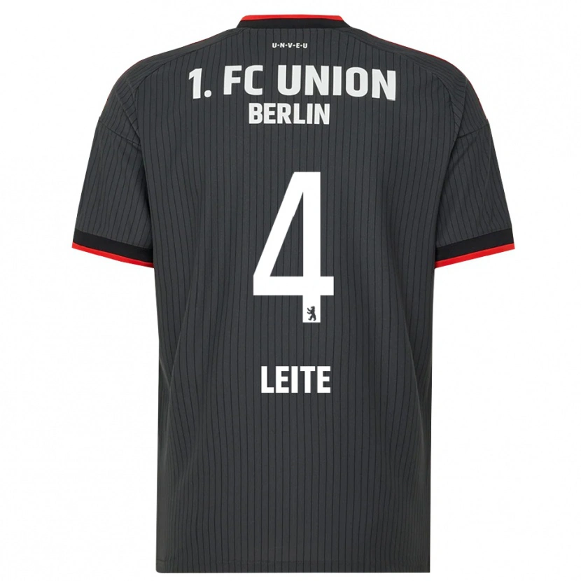 Danxen Uomo Maglia Diogo Leite #4 Nero Bianco Rosso Kit Gara Away 2026/27 Maglietta