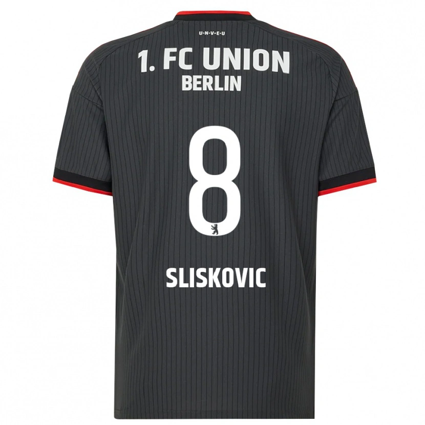 Danxen Uomo Maglia Duje Sliskovic #8 Nero Bianco Rosso Kit Gara Away 2026/27 Maglietta