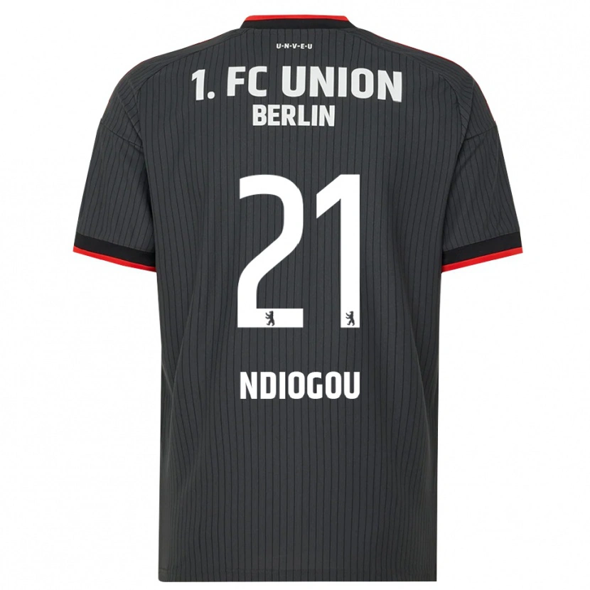 Danxen Uomo Maglia Pape-Omar Ndiogou #21 Nero Bianco Rosso Kit Gara Away 2026/27 Maglietta