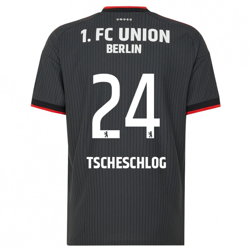 Danxen Uomo Maglia Jonas Tscheschlog #24 Nero Bianco Rosso Kit Gara Away 2026/27 Maglietta