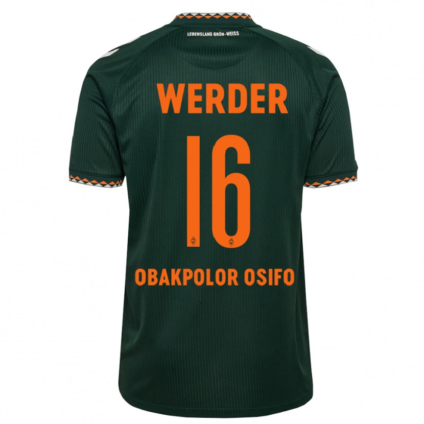 Danxen Uomo Maglia Valentin Obakpolor Osifo #16 Verde Scuro Arancione Bianco Kit Gara Away 2026/27 Maglietta