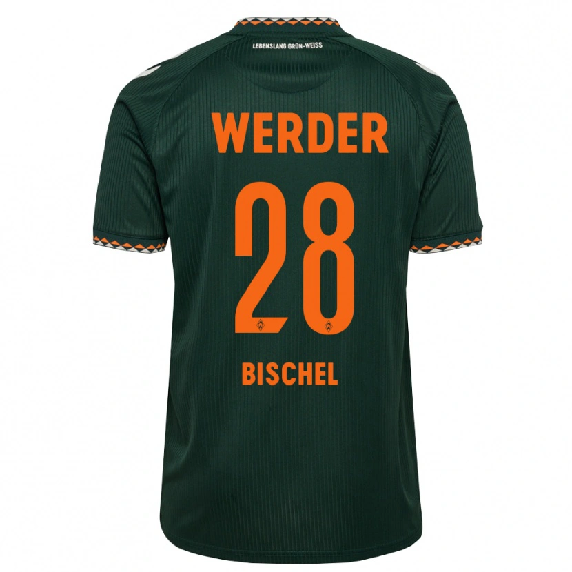 Danxen Uomo Maglia Devin Bischel #28 Verde Scuro Arancione Bianco Kit Gara Away 2026/27 Maglietta