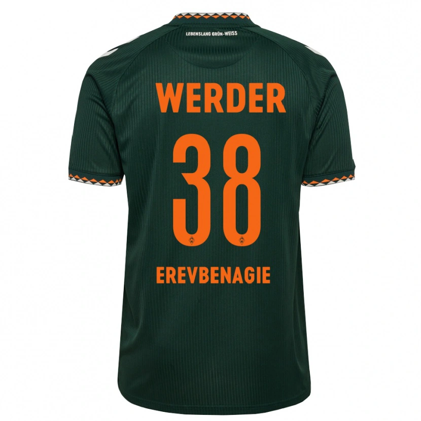 Danxen Uomo Maglia Paul Erevbenagie #38 Verde Scuro Arancione Bianco Kit Gara Away 2026/27 Maglietta