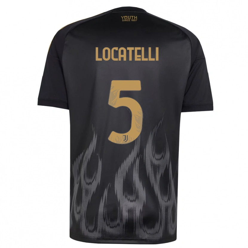 Danxen Uomo Maglia Manuel Locatelli #5 Nero Marrone Kit Gara Third 2026/27 Maglietta