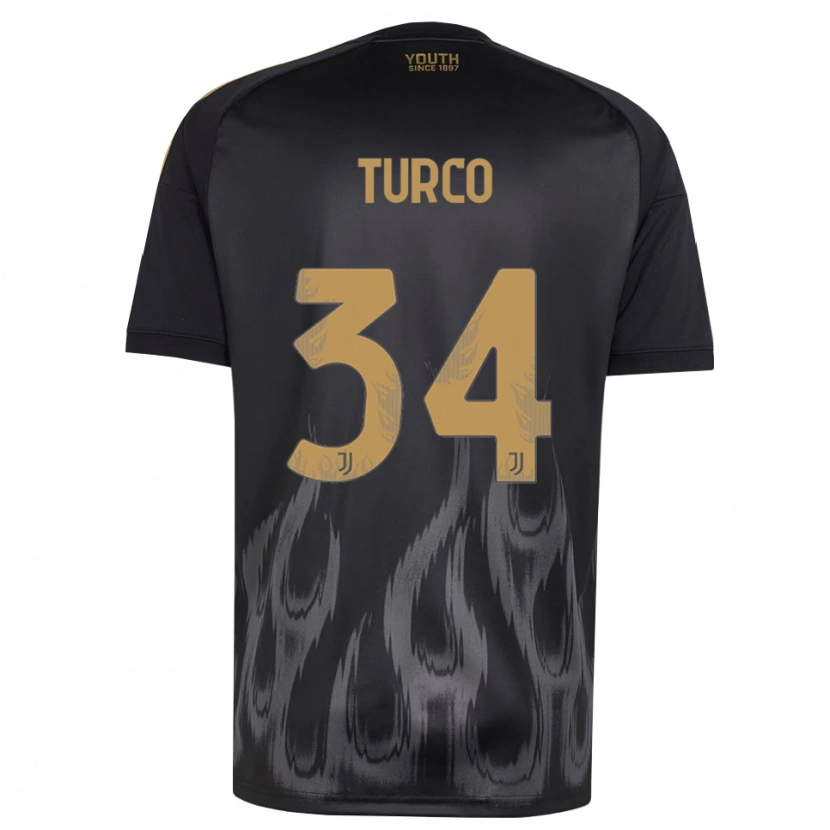 Danxen Uomo Maglia Stefano Turco #34 Nero Marrone Kit Gara Third 2026/27 Maglietta
