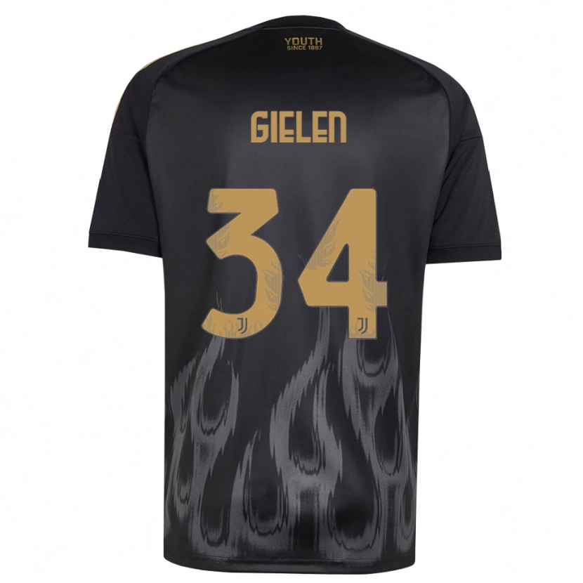 Danxen Uomo Maglia Wout Gielen #34 Nero Marrone Kit Gara Third 2026/27 Maglietta