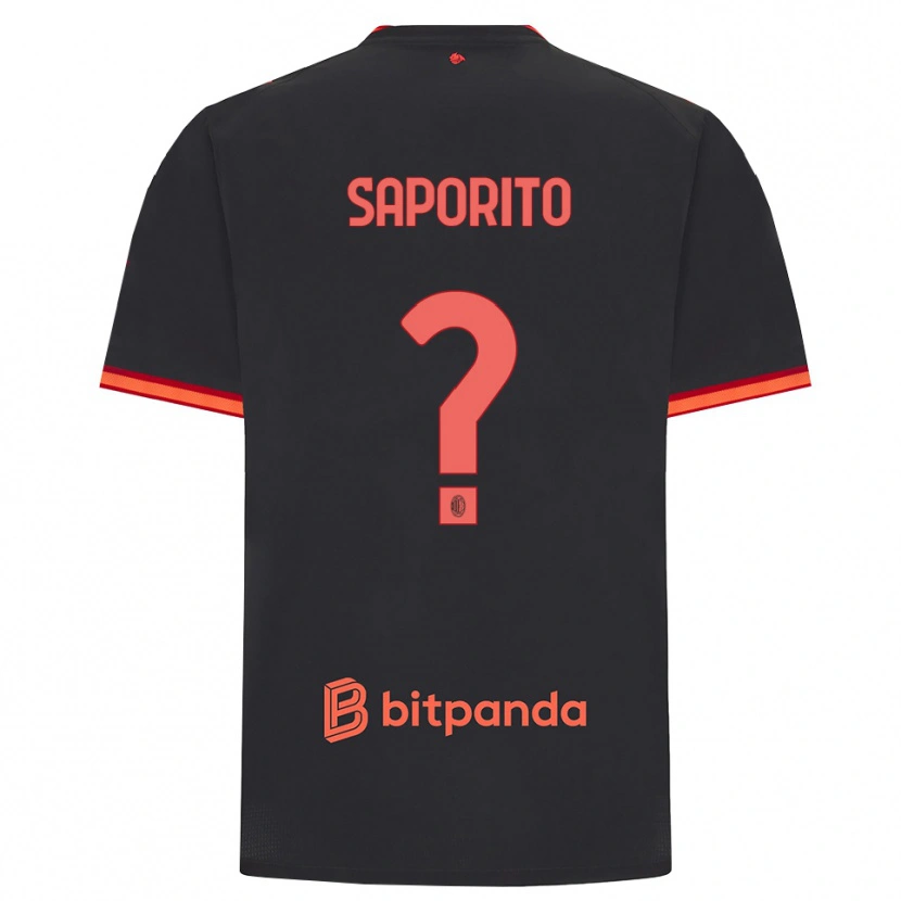 Danxen Uomo Maglia Riccardo Saporito #0 Rosso Nero Kit Gara Third 2026/27 Maglietta