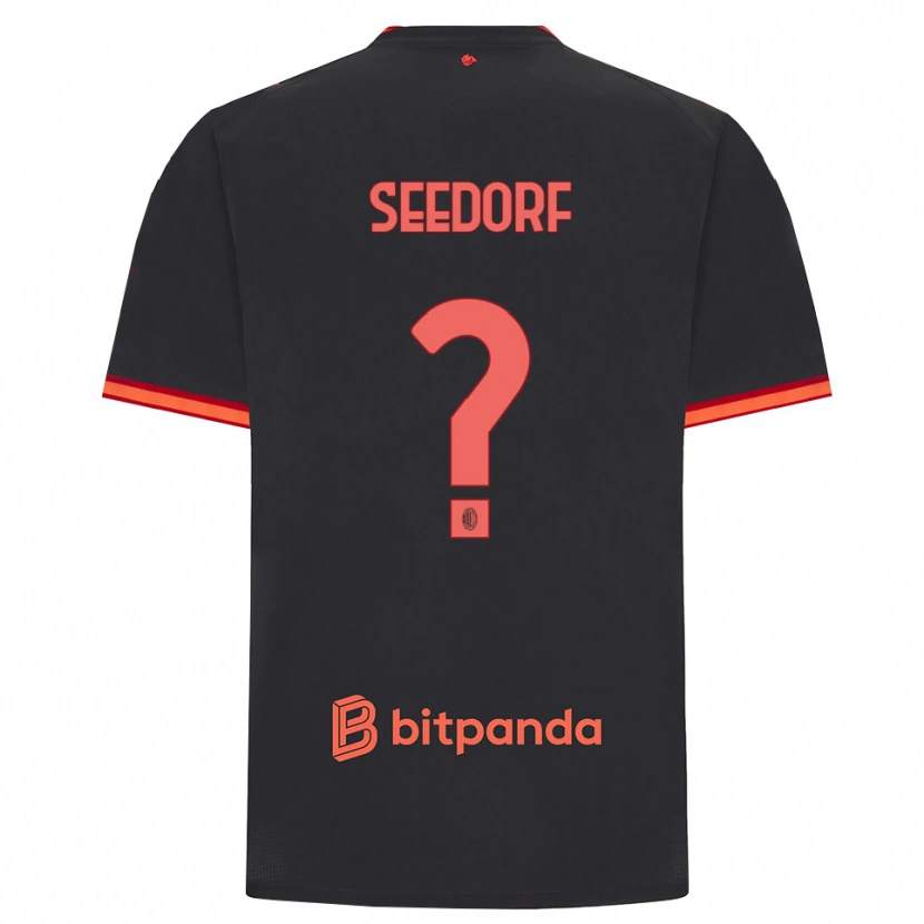 Danxen Uomo Maglia Denzel Viana Seedorf #0 Rosso Nero Kit Gara Third 2026/27 Maglietta