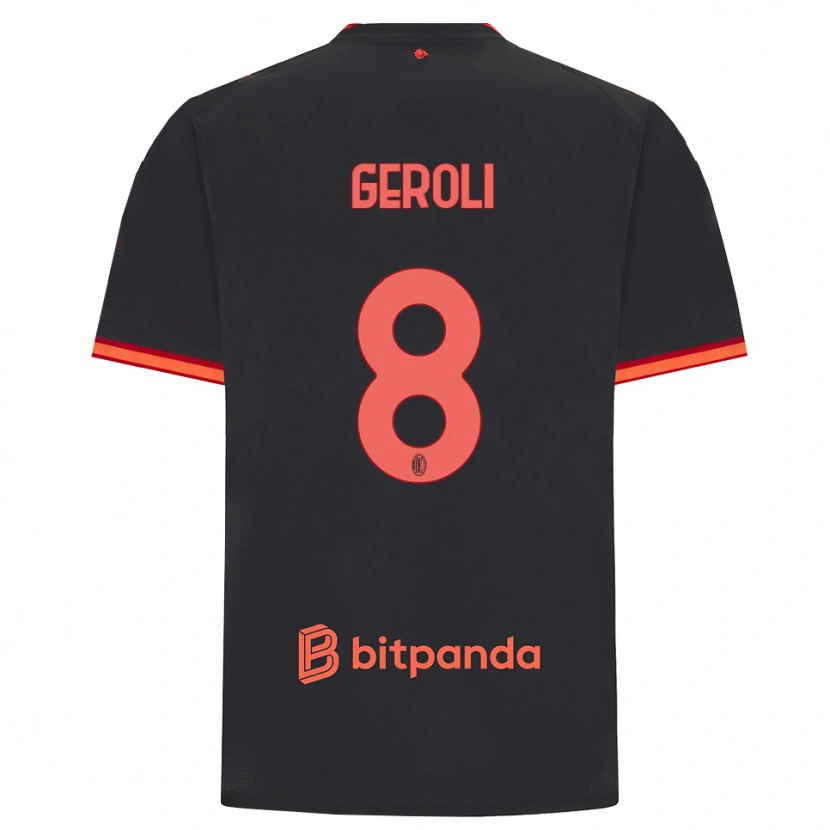 Danxen Uomo Maglia Matteo Geroli #8 Rosso Nero Kit Gara Third 2026/27 Maglietta