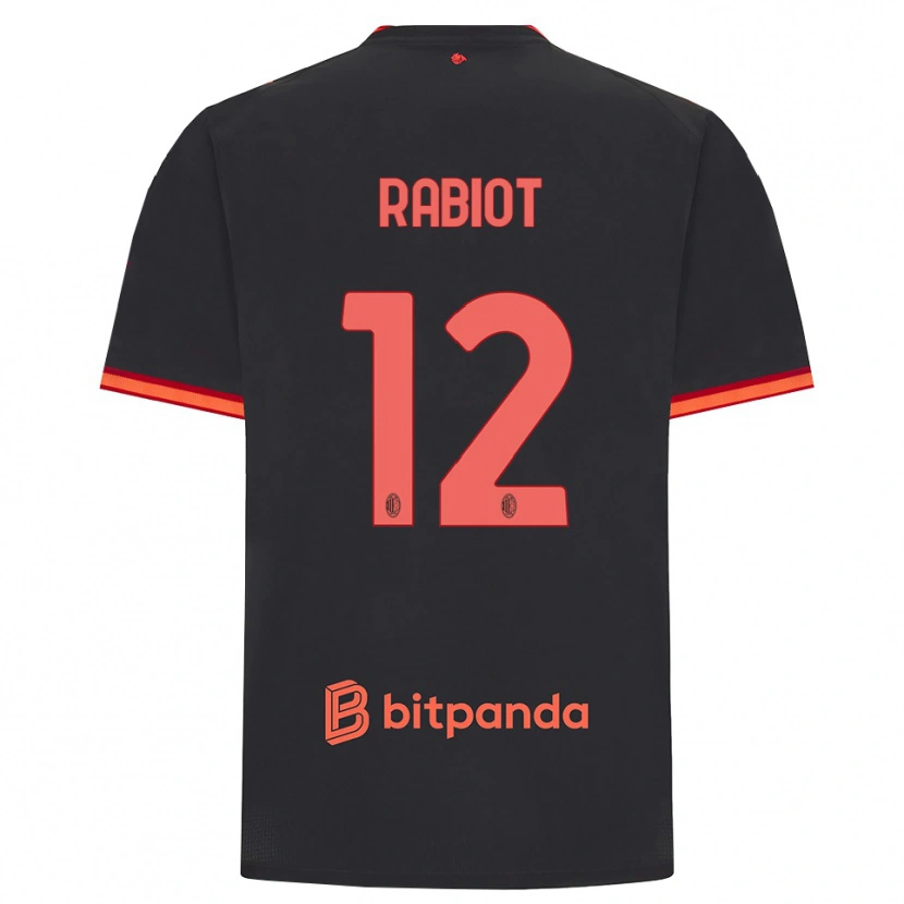 Danxen Uomo Maglia Adrien Rabiot #12 Rosso Nero Kit Gara Third 2026/27 Maglietta