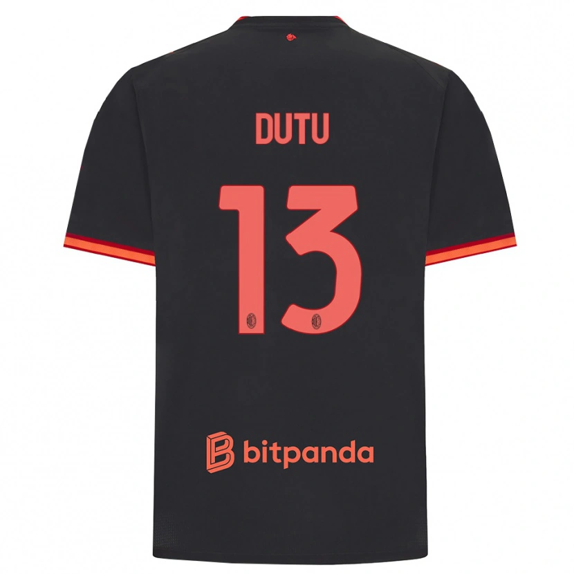 Danxen Uomo Maglia Matteo Dutu #13 Rosso Nero Kit Gara Third 2026/27 Maglietta