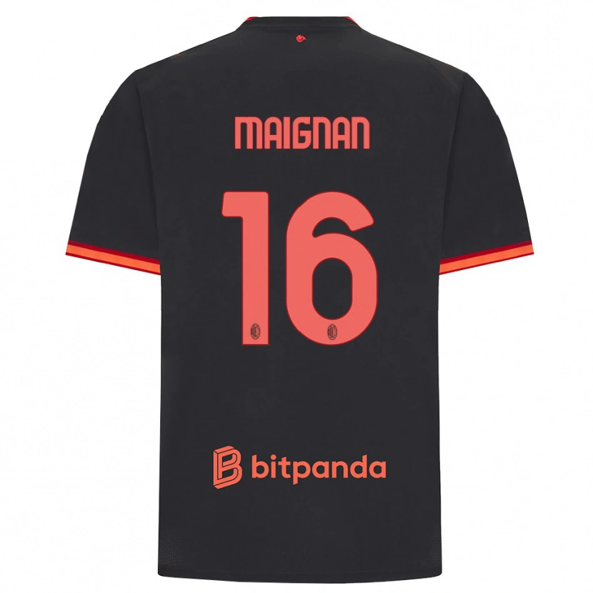 Danxen Uomo Maglia Mike Maignan #16 Rosso Nero Kit Gara Third 2026/27 Maglietta