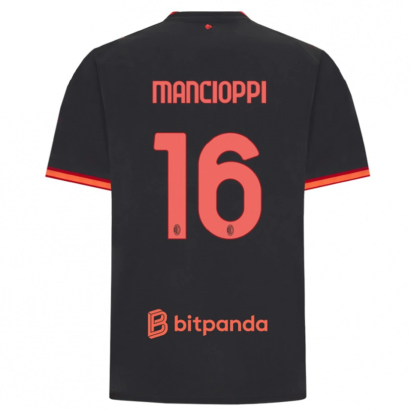 Danxen Uomo Maglia Tommaso Mancioppi #16 Rosso Nero Kit Gara Third 2026/27 Maglietta