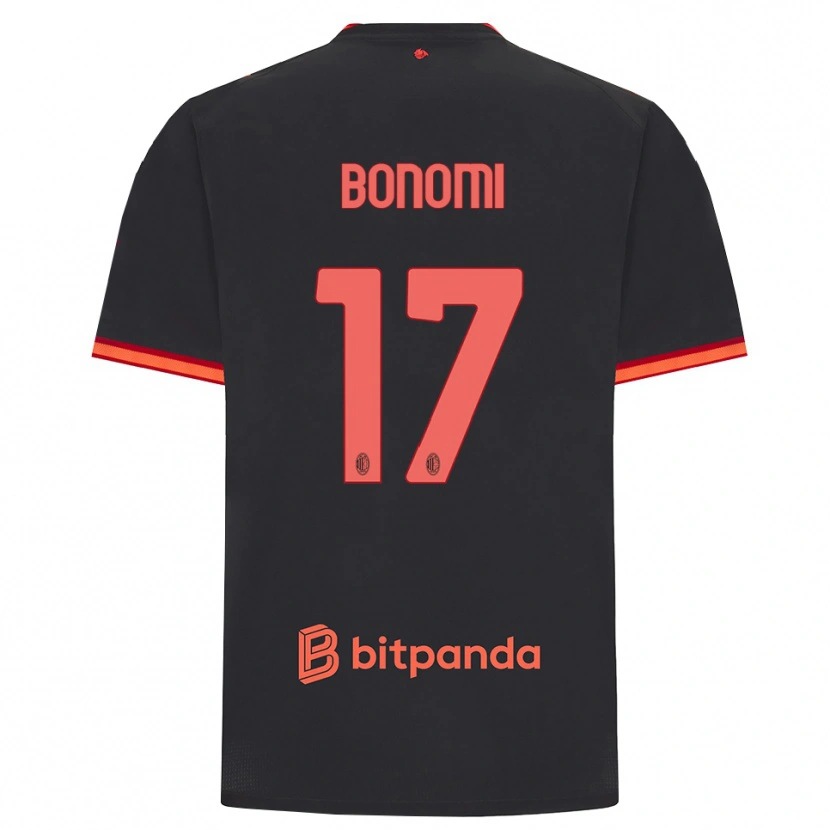 Danxen Uomo Maglia Francesco Bonomi #17 Rosso Nero Kit Gara Third 2026/27 Maglietta