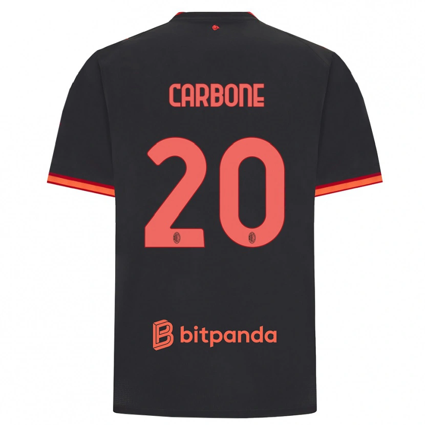 Danxen Uomo Maglia Emanuele Carbone #20 Rosso Nero Kit Gara Third 2026/27 Maglietta