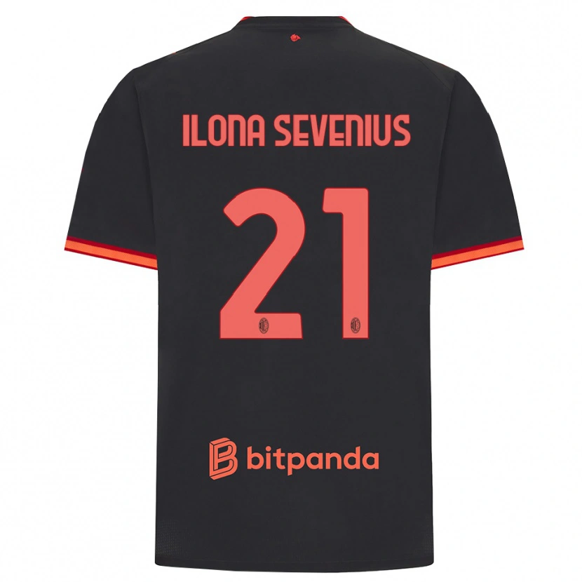 Danxen Uomo Maglia Oona Ilona Sevenius #21 Rosso Nero Kit Gara Third 2026/27 Maglietta