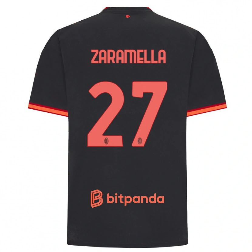 Danxen Uomo Maglia Mattia Zaramella #27 Rosso Nero Kit Gara Third 2026/27 Maglietta
