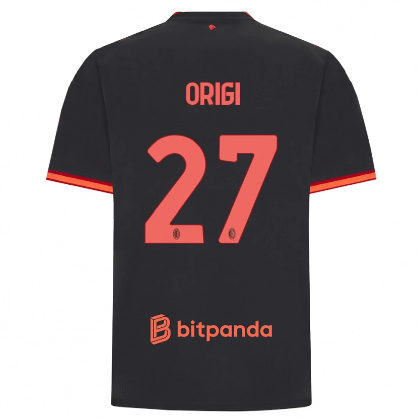 Danxen Uomo Maglia Divock Origi #27 Rosso Nero Kit Gara Third 2026/27 Maglietta
