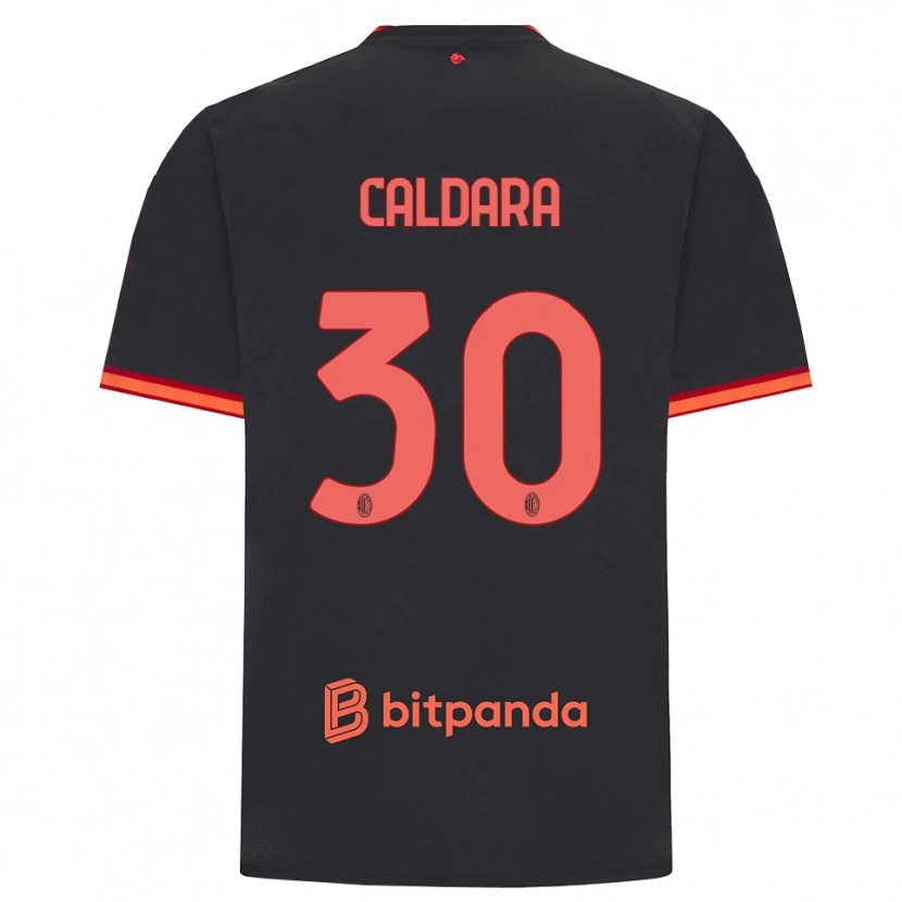 Danxen Uomo Maglia Mattia Caldara #30 Rosso Nero Kit Gara Third 2026/27 Maglietta