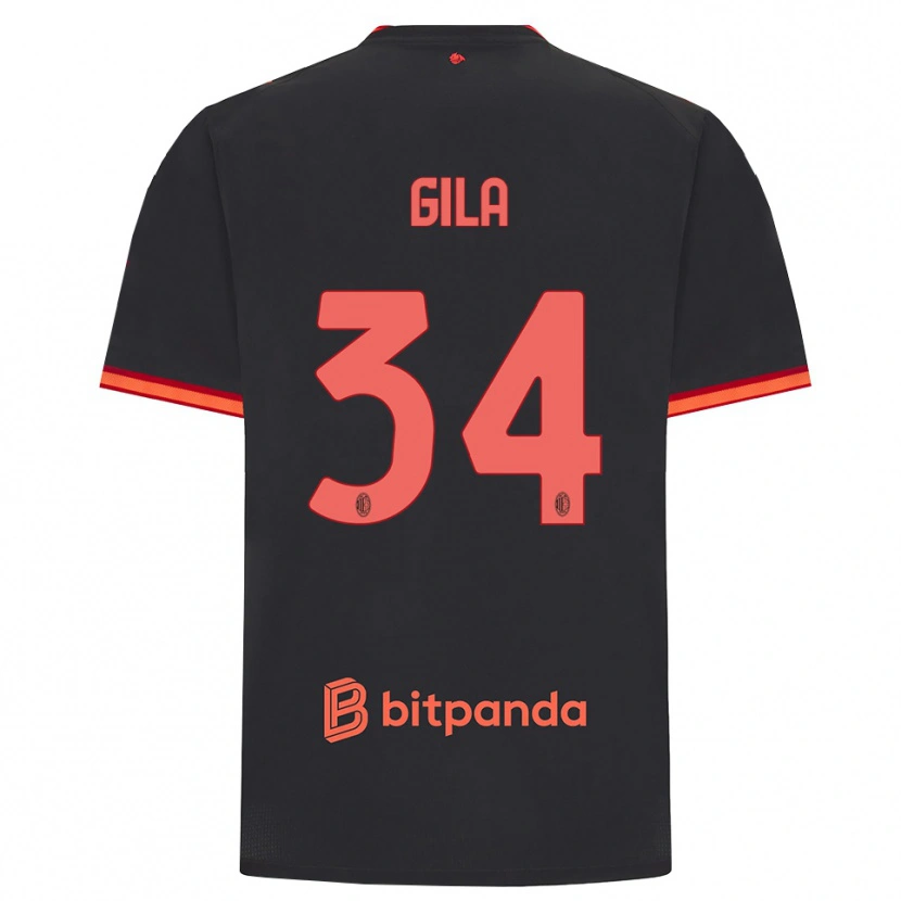 Danxen Uomo Maglia Mario Gila #34 Rosso Nero Kit Gara Third 2026/27 Maglietta