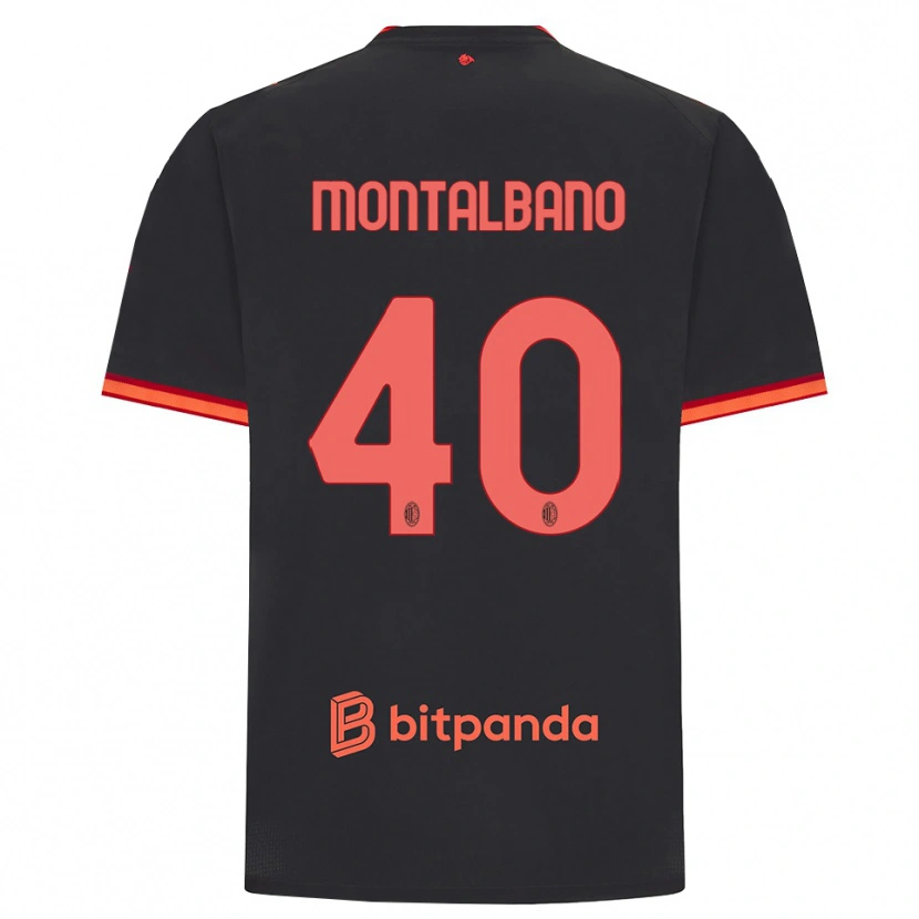 Danxen Uomo Maglia Nicolo Montalbano #40 Rosso Nero Kit Gara Third 2026/27 Maglietta